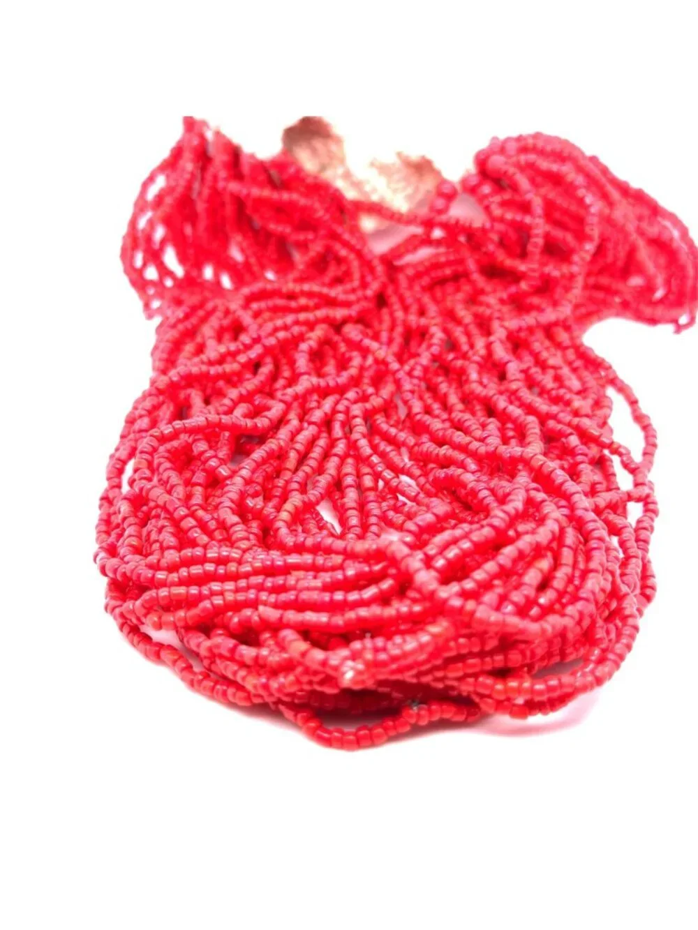 Multi-Strand‎ Red Beaded Necklace (n3)